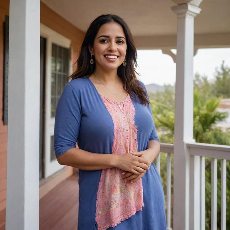 A woman dressed in black